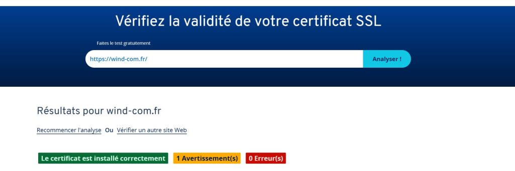 Vérification du protocole SSL